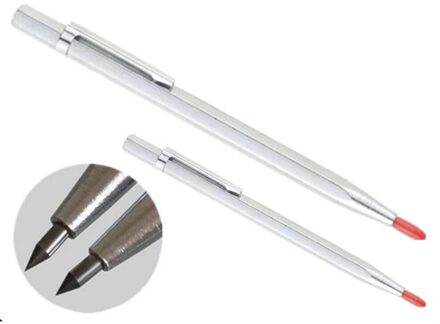 4 Stuks Tungsten Carbide Scribe Etsen Graveren Pen Carve Graveur Kraspen Gereedschap Voor Rvs Keramiek En Glas zilver