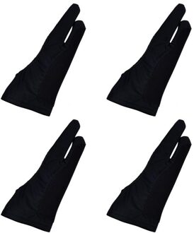 4 Stuks Twee Vinger Handschoenen Professionele Kunstenaar Handschoenen Schetsen Handschoenen Nylon Handschoenen M