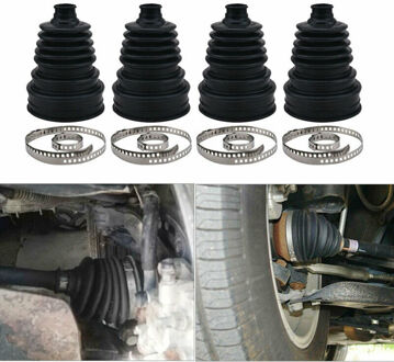 4 Stuks Universele Aandrijfas Cv Gezamenlijke Boot Kit Constante Snelheid Stofkap Cv Boot Met Rvs Stropdassen