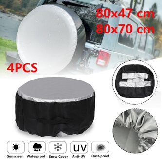 4 Stuks Universele Auto Reservewiel Band Cover Band 210D Oxford Doek Wiel Zachte Tas Protector Suv Cover Band zoals getoond