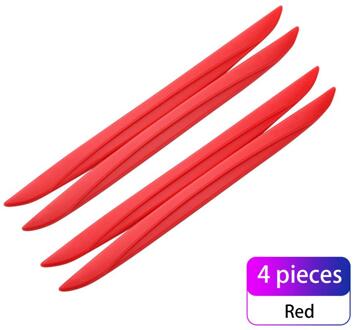 4 Stuks Universele Auto Side Door Edge Protector Strip Schrapen Guard Bumper Guards Achteruitkijkspiegel Bescherming Sticker Accessoires rood