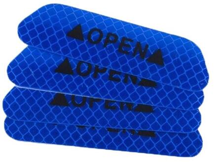 4 Stuks Universele Reflecterende Auto Voertuig Open Deur Veiligheid Mark Waarschuwing Decals Sticker Decor Auto-accessoires Levert Producten Blauw