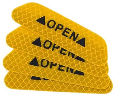 4 Stuks Universele Reflecterende Auto Voertuig Open Deur Veiligheid Mark Waarschuwing Decals Sticker Decor Auto-accessoires Levert Producten geel