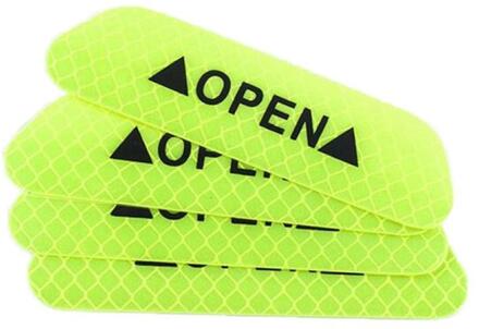 4 Stuks Universele Reflecterende Auto Voertuig Open Deur Veiligheid Mark Waarschuwing Decals Sticker Decor Auto-accessoires Levert Producten groen
