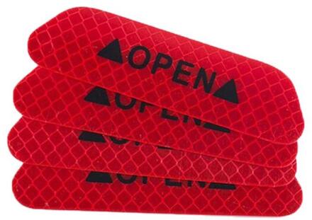 4 Stuks Universele Reflecterende Auto Voertuig Open Deur Veiligheid Mark Waarschuwing Decals Sticker Decor Auto-accessoires Levert Producten Rood