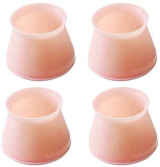 4 stuks Universele Ronde antislip Tafel Stoel Been Mat Voet Pad Floor Anti-Kras Protector Cover Roze