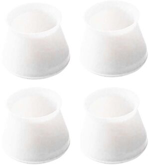 4 stuks Universele Ronde antislip Tafel Stoel Been Mat Voet Pad Floor Anti-Kras Protector Cover wit
