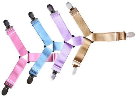 4 Stuks Verstelbare Laken Houder Bandjes Bevestigingsmiddelen Elastische Bretels Grijper Houder Bandjes Clip Voor Lakens Matras Covers 4stk willekeurig