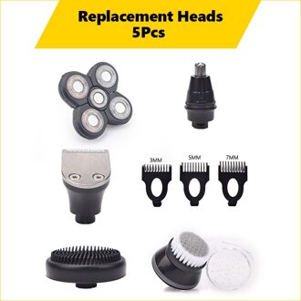 4 Stuks Vervanging Scheerapparaat Hoofd Elektrische Scheerapparaat 5D Onafhankelijk 5 Cutter Drijvende Hoofd Waterdicht Roestvrij Staal Scheermesje Heads 5stk