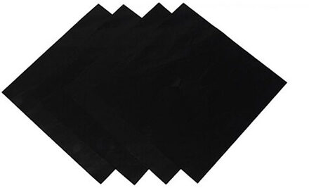 4 Stuks Verwijderbare Makkelijk Schoon Vierkante Folie Gaskookplaat Liner Herbruikbare Makkelijk Schoon Bescherming Pad Zwart