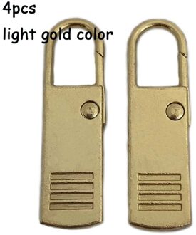 4 Stuks Verwijderbare Rits Pull Universele Afneembare Rits Puller Set Reparatie Kits Rits Pull Voor Rits Slider Diy Naaien Ambacht licht goud
