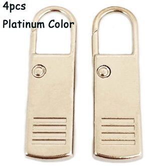 4 Stuks Verwijderbare Rits Pull Universele Afneembare Rits Puller Set Reparatie Kits Rits Pull Voor Rits Slider Diy Naaien Ambacht wit goud