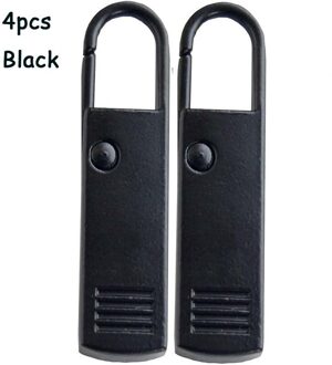 4 Stuks Verwijderbare Rits Pull Universele Afneembare Rits Puller Set Reparatie Kits Rits Pull Voor Rits Slider Diy Naaien Ambacht zwart