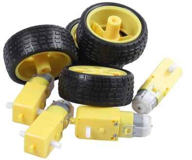 4 Stuks Voor Arduino Smart Car Robot Plastic Wiel Met Dc 3-6V Reductiemotor