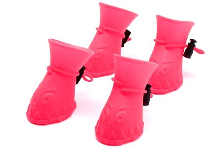 4 Stuks Waterdichte Siliconen Hond Schoenen Anti-Slip Huisdieren Laarzen Leuke Slijtvaste Kat Honden Regen Schoenen Huisdier levert 02