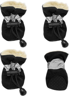 4 Stuks Waterdichte Winter Hond Schoenen Anti-Slip Regen Snowboots Schoenen Dikke Warme Voor Kleine Katten Honden puppy Hond Sokken Booties zwart / XS