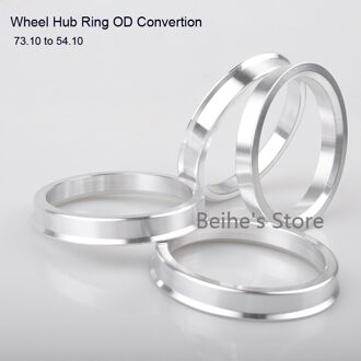 4 stuks Wheel Hub Center Ringen Aluminiumlegering Centric Hub Ring OD 73.1MM ID 54.1MM