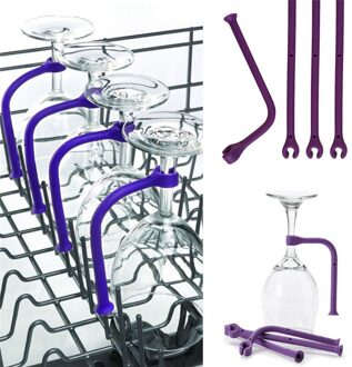 4 Stuks Wijn Glazen Rack Flexibele Siliconen Beker Houder Vaatwasser Beugel Creatieve Glaswerk Houder Vaste Houder Bar Keuken Tool