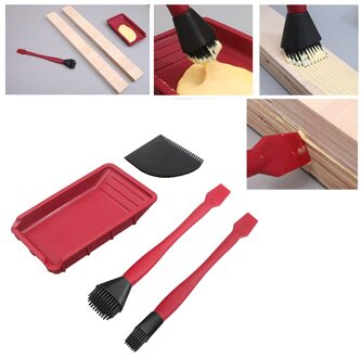 4 Stuks Zachte Siliconen Houtbewerking Lijm Gereedschap Kit Breed Borstel Smalle Borstel Dunne Blade Schop Platte Schraper Lijm Lade Hout lijmen