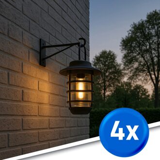 4 stuks zwarte solarlamp sting - hanglamp, priklamp en tafellamp-in 1