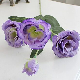 4 Takken Kunstzijde Bloem Eustoma Bloem Thuis Kamer Tafel Party Wedding Diy Fotografie Achtergrond Decoratie Bloem