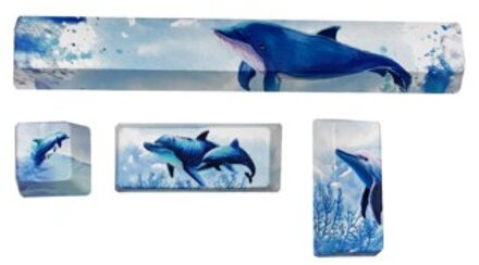 4 Toetsen/Set Spatiebalk Esc Voer Keycap Mechanische Toetsenbord Individualiteit Key Cap Voor Mx Schakelaars Sakura Pinguïn Walvis Set Whale