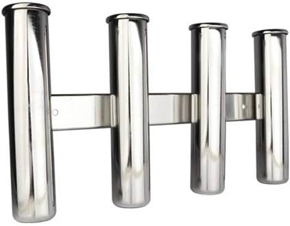 4 Tube Boat Fishing Rod Holder Stainless Steel Fishing Bracket Rack for Marine Boat Yacht Camper Fishing Tackle Bracket