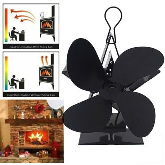 4 Vaan Eco Vriendelijke Warmte Aangedreven Log Brander Haard Kachel Top Ster Kachel Ventilator