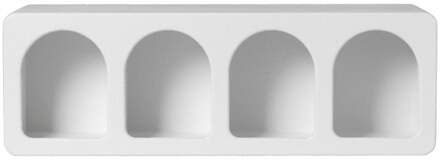 4 vakkenkast Zaha organic - MDF - wit - 20x60x15 cm