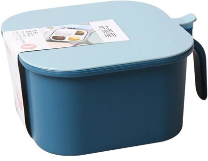 4 Verdeeld Rooster Kruiden Doos Keuken Kruiden Doos Met Handvat Kruiden Pot Peper Doos Draagbare Spice Doos Keuken Koken Gereedschap donker blauw