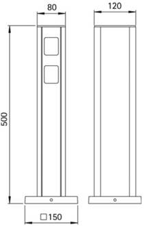 4-voudige stopcontactenzuil zwart