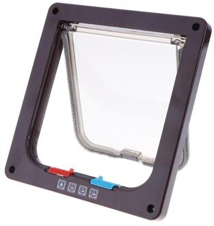 4 Way Afsluitbare Hond Kat Beveiliging Flap Deur Kitten Puppy Pet Plastic Gate Deur Dierbenodigdheden 3 Maten Hond Beveiliging hek Huisdier Tool licht grijs / S