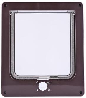 4 Way Afsluitbare Puppy Kitten ABS Plastic Security Gate Kat Hond Flap Deur Donkerbruin