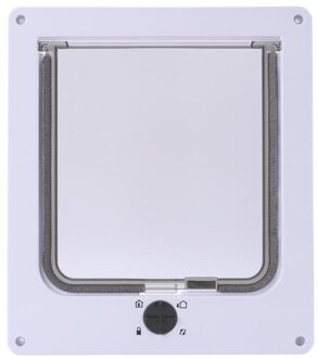 4 Way Afsluitbare Puppy Kitten ABS Plastic Security Gate Kat Hond Flap Deur wit