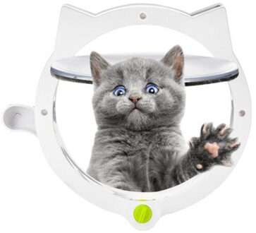 4 Way Locking Kat Deur Verborgen Kattenbak Afsluitbare Kattenluik Deuren Voor Katten Kleine Honden Kat Deur Verbergt Kattenbakvulling lade wit