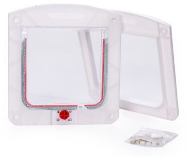 4 Way Locking Pet Deur Kat Flap Beveiliging Flap Huisdier Gate Kat Deur Kleine Honden Puppy Deur DIY wit