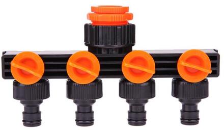 4 Way Valve Water Omleiding Controller Water Distributeur Connector Tuin Yard Tap Tuinslang Splitter Tuin Irrigatie Adapter