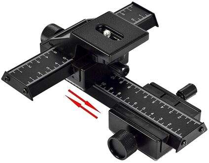 4-Weg Macro Scherpstellen Focus Rail Slider/Close-Up Opnamen Voor Digitale Slr Camera Dc Met Standaard 1/4-Inch Schroef Gat Aluminium
