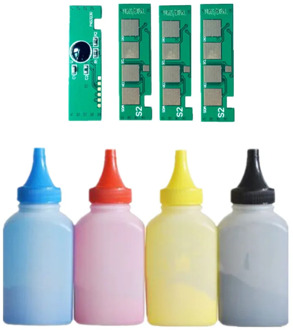 4 x Refill Color toner Powder + 4chip CLT-406S clt406s toner cartridge for Samsung CLP-360 CLP-362 CLP-363 CLP-P364 CLP-365 365W