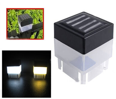 4 X Zonne-energie Omheining Led Wit Licht Solar Powered Outdoor Led Vierkante Hek Licht Tuin Landschap Post Dek lamp # G30 geel