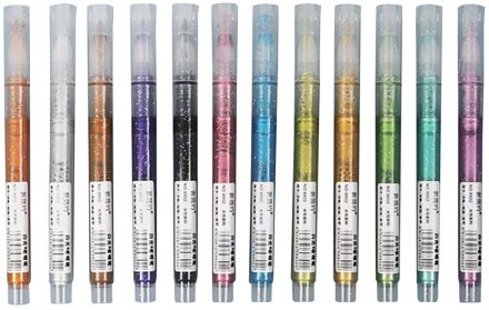 40 #12 Stuks Kleur Kinderen Leren Schilderen Briefpapier Kleur Aquarel Pen Set 10Ml Acrylverf Verf Voor kid Leren Schilderen