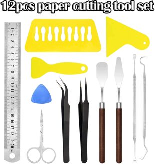 40 #12Pcs Scrapbooking Papier Tool Set Manual Hand-Gesneden Papier Diy Zelfgemaakte Wenskaart Scrapbooking Sets Decoratie tool Sets
