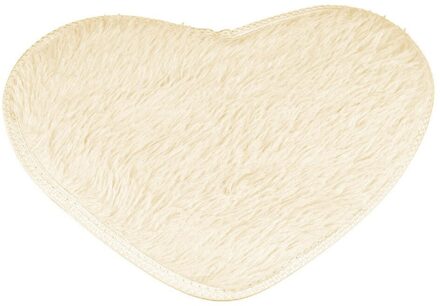 40*28Cm Antislip Badmatten Keuken Badkamer Home Decor Hartvorm Decoratieve Matten Woonkamer Pad Beige