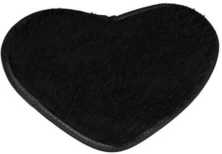 40*28Cm Antislip Badmatten Keuken Badkamer Home Decor Hartvorm Decoratieve Matten Woonkamer Pad zwart