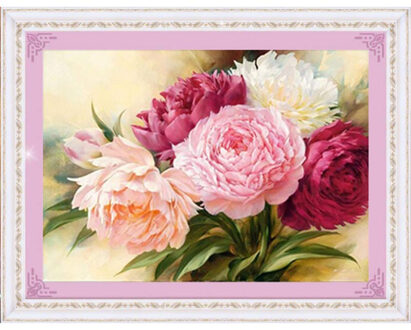 40*30 Cm 5D Volledige Diamanten Pioen Bloemen Borduurwerk Borduurpakketten Huishoudelijke Handmand Diy Decoratie Ambachten Materiaal Pakket