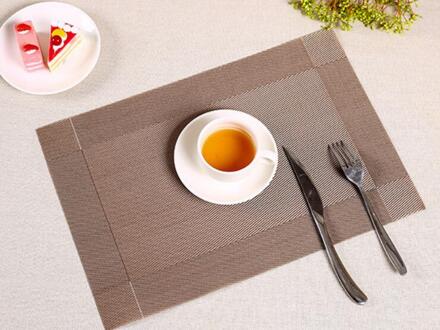 40*30cm Placemat mode pvc eettafel mat remblokjes kom pad onderzetters waterdicht tafelkleed pad anti -slip pad bruin