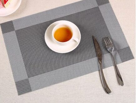 40*30cm Placemat mode pvc eettafel mat remblokjes kom pad onderzetters waterdicht tafelkleed pad anti -slip pad zwart