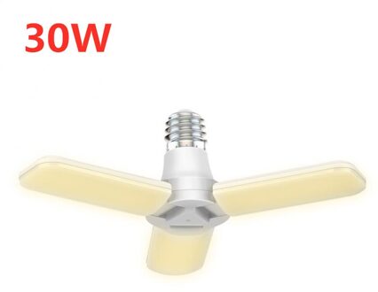40/30W Led Garage Licht E26 AC85-265V Vervormbare Plafondlamp Opvouwbare Fan Blade Licht Voor Magazijn Workshop Vervorming lamp warm licht 3 bladeren