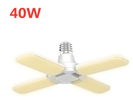 40/30W Led Garage Licht E26 AC85-265V Vervormbare Plafondlamp Opvouwbare Fan Blade Licht Voor Magazijn Workshop Vervorming lamp warm licht 4 bladeren