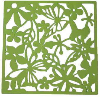 40*40Cm Hollow Opknoping Scherm Scheidingswand Thuis Decoratie Muurstickers Gordijn Hollow-Out Vlinder Bloem Partitie groen